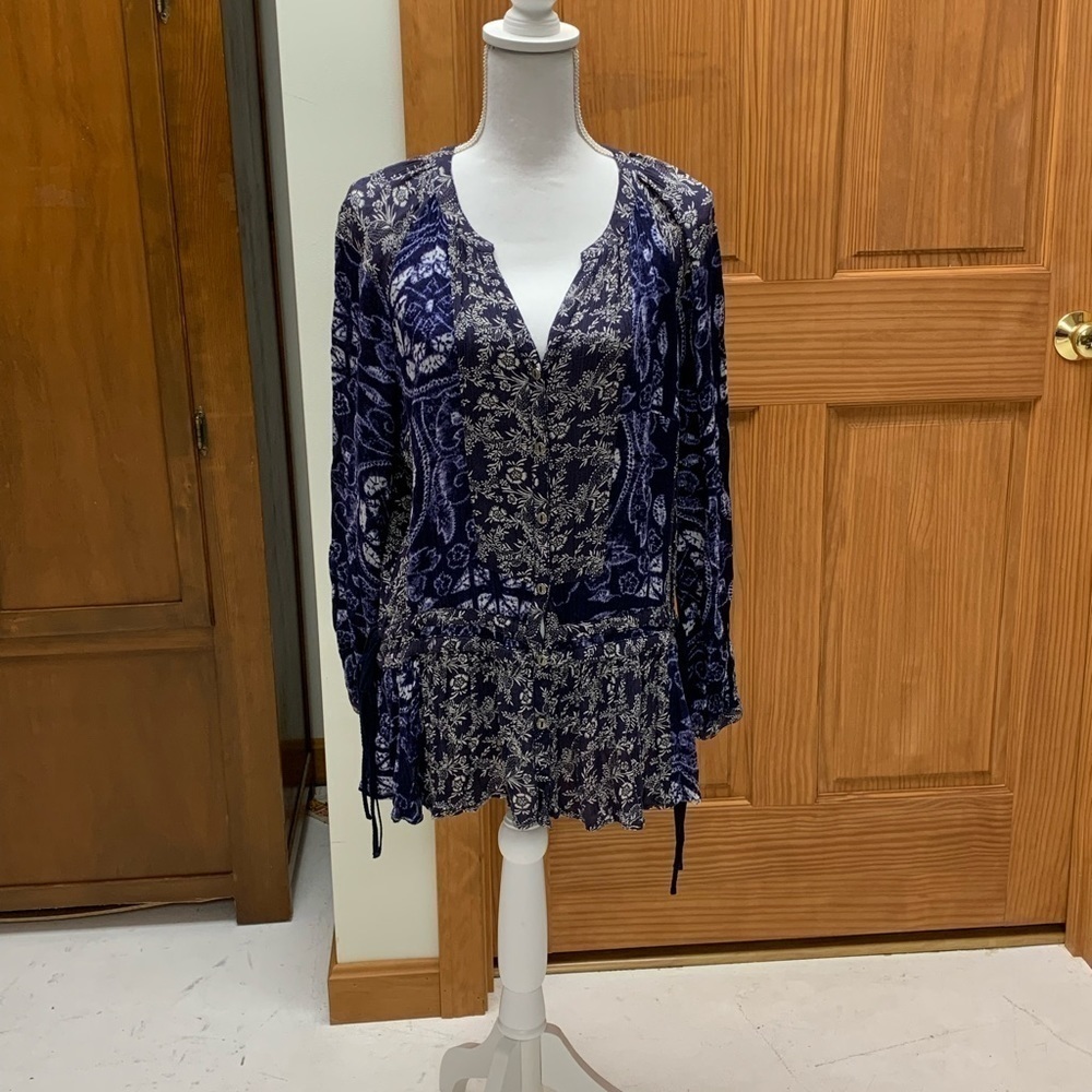 FREE PEOPLE tunic top mini dress XS L 28in shoulder hem